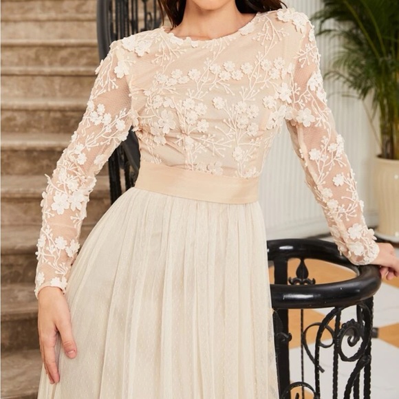 SHEIN Belle Zipper Back Applique Detail
Sheer Mesh Overlay Dress - NEVER WORN - Picture 5 of 5